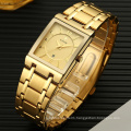 WWOOR 8858 Full Gold Square Waterproof Calendar Mens Watches Stainless Steel Wrist Watch Relogio Masculino OEM Factory